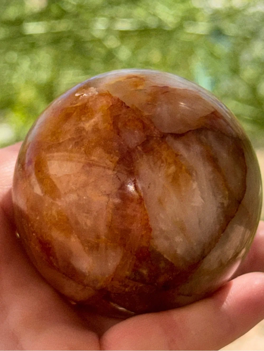 Golden Fire Quartz Sphere With Scenic Inclusions
